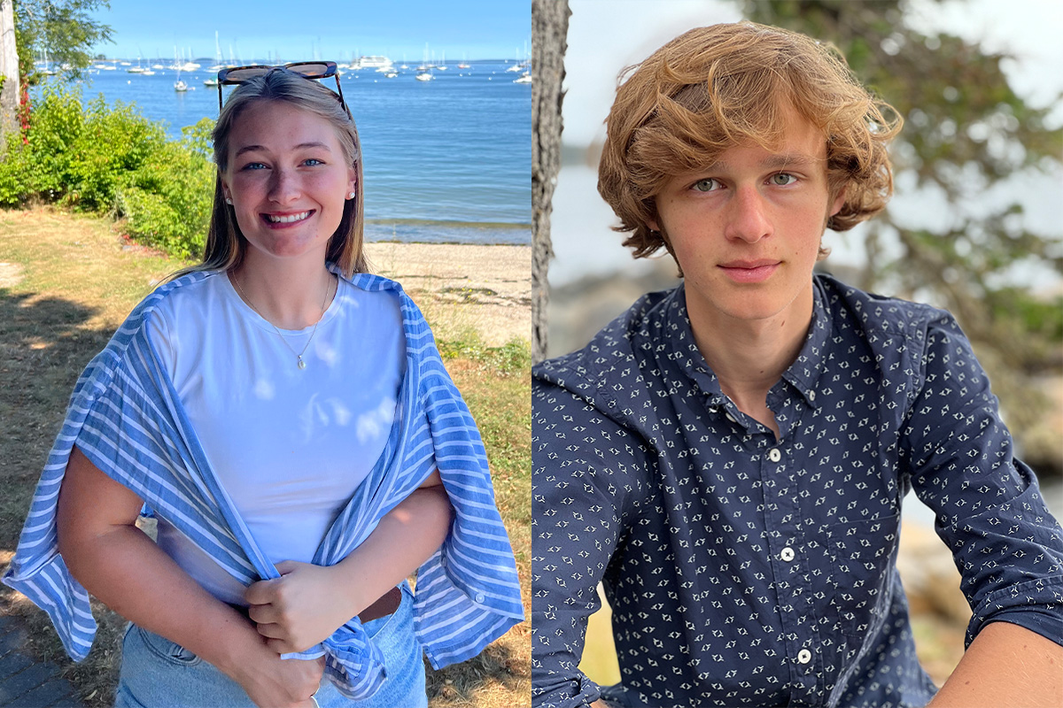 An image collage with photos of Anna Scaggs and Nick Ritchie.