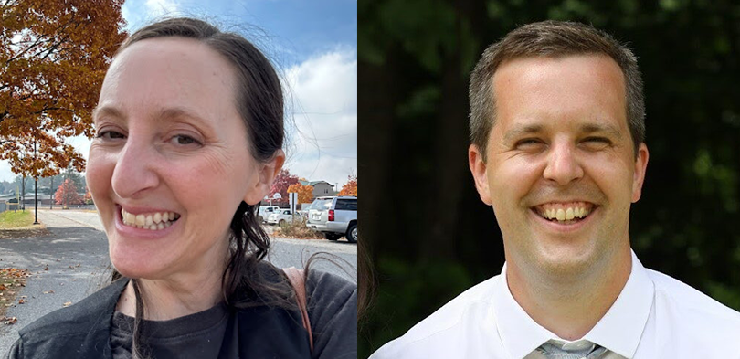 A composite photo of Nadia and Neal Rioux