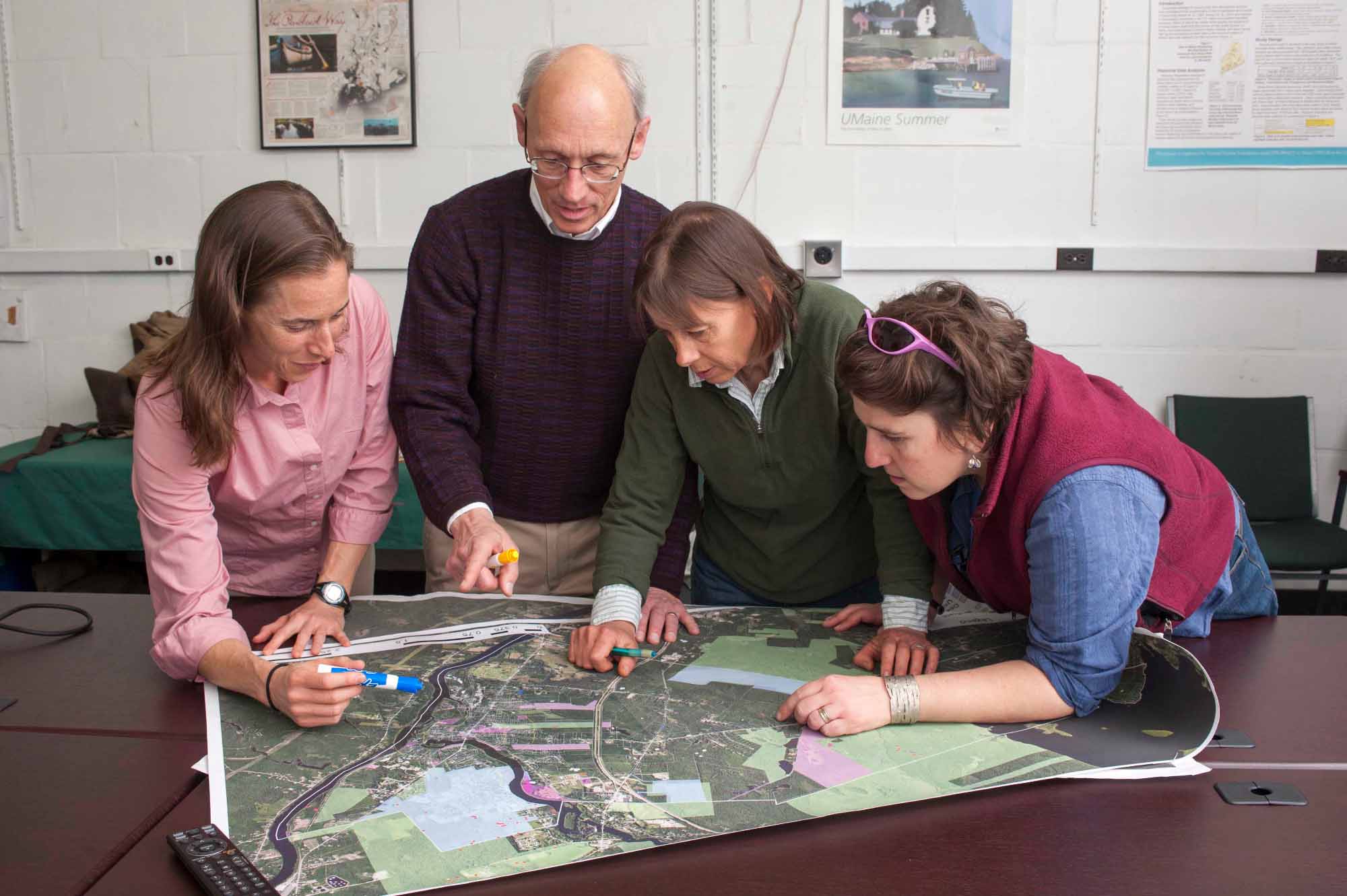 Group working on mapping project