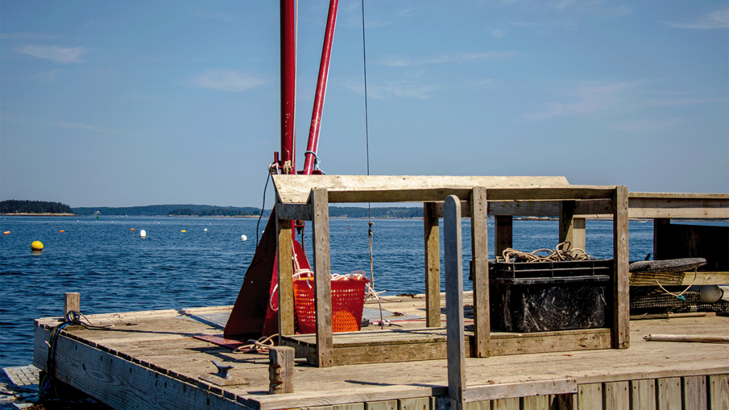 Platform at aquaculture site