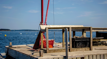 Platform at aquaculture site