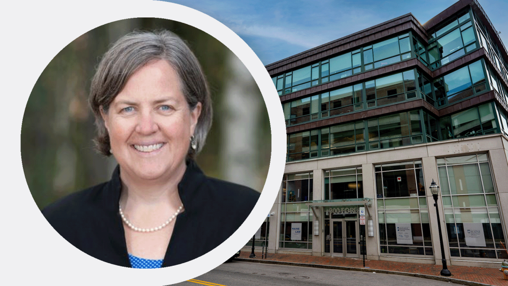 headshot of Pips Veazey next to photo of 300 fore street