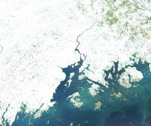 Satellite image of the coast of Maine