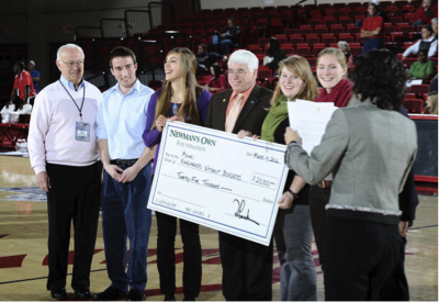Several EWB-UMaine members accepting the Newman's Own Foundation Grant March 2012.