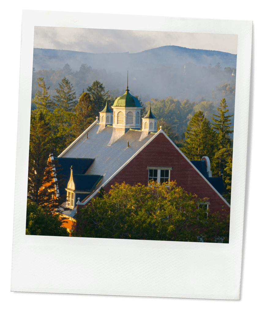 A photo of the roofline of Winslow Hall