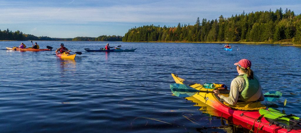 A photo of kayakers on water