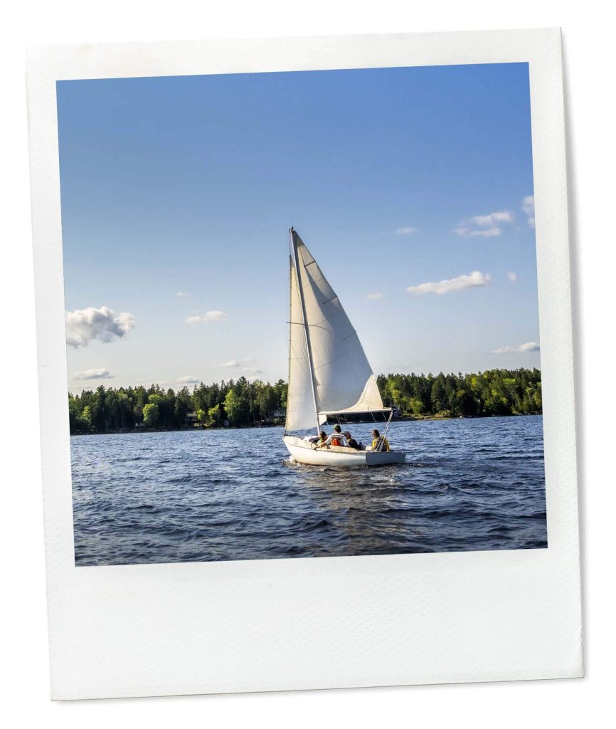 A photo of a sailboat on the ocean in Machias