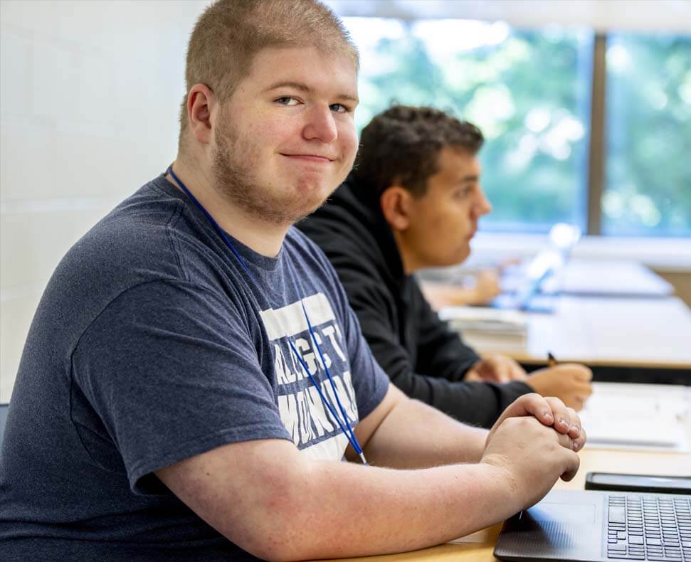 A photo of a student in a class