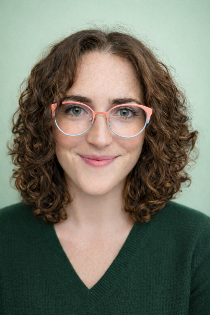 Jennifer Perry wearing cat-eye glasses