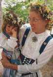 Mother and daughter in Traditional Swedish dress, New Sweden