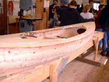Wooden boat building at Woodenboat School, Brooklin, Maine.
