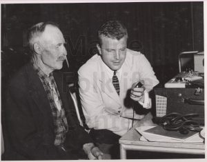 P246_Sandy-Ives-interviewing-John-Holland-at-1st-MFF-1958