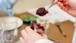 A photo of some food on a spoon