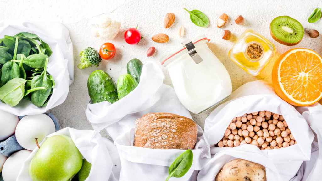 Food on a white background