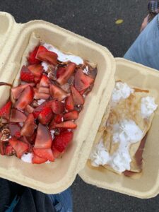 Picture of strawberry nutella and maple crepes