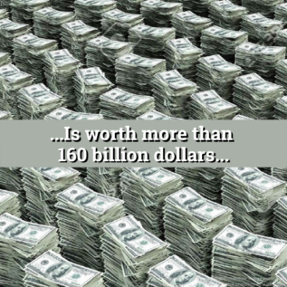 picture of stacks of money with the caption "...is worth more than 160 billion dollars