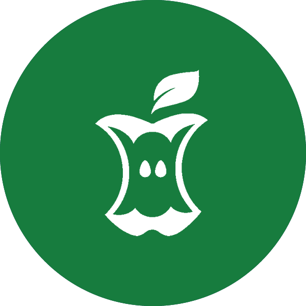 a green icon with an image of a partially eaten apple