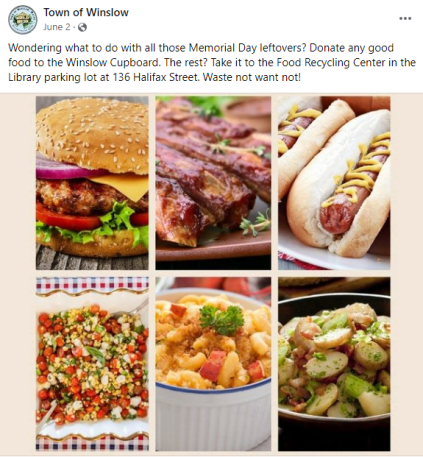 Screenshot of Memorial Day themed Winslow town social media post