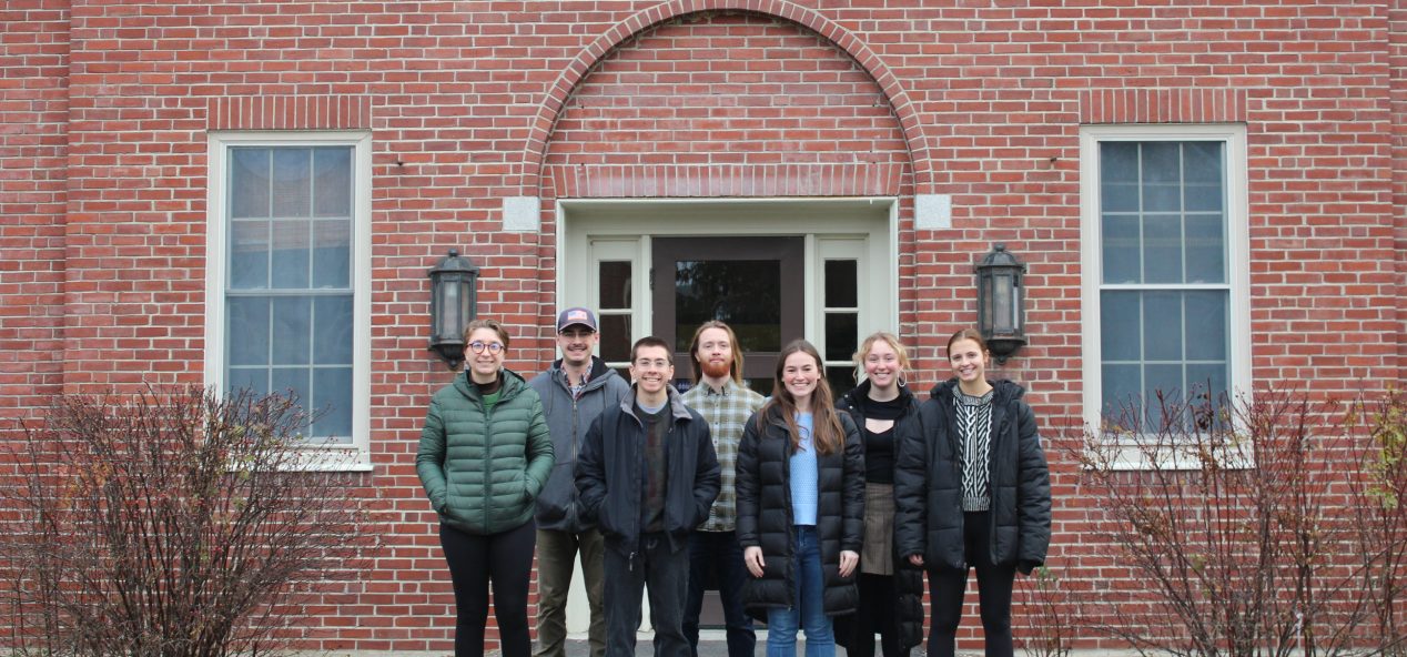 Food Rescue MAINE Team student interns standing in front of the Mitchell Center