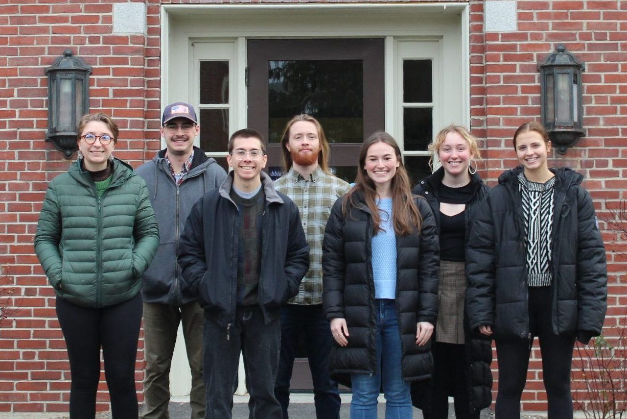 Food Rescue MAINE Team student interns standing in front of the Mitchell Center