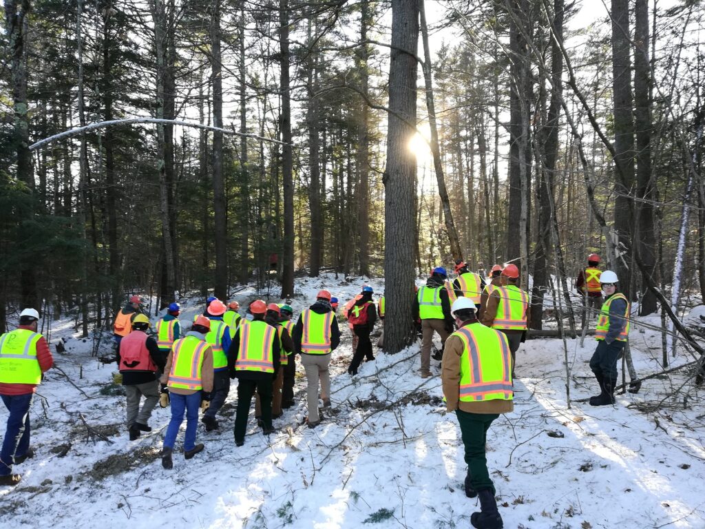 Students attending forest operations winter camp
