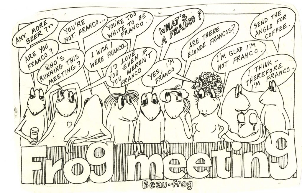 A drawing called "Frog meeting"