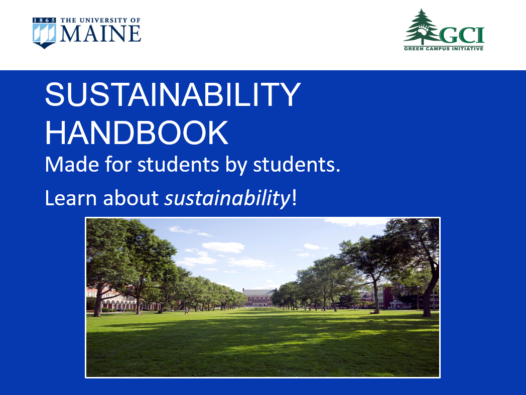 Sustainability Handbook Cover - Made for students by students. Learn more about sustainability!
