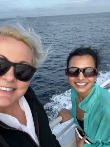 Katt and Patty on a whale watching tour in Long Beach, CA.