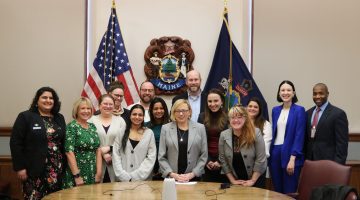 SSN policy fellows, including Krutika Rathod (center left) at the Maine State House on March 29