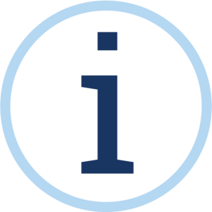 icon of lowercase I in circle
