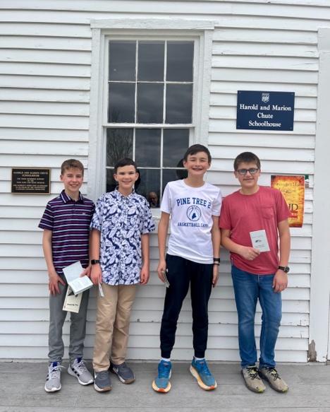 NHD in Maine middle school students taking part in the UMaine History Scavenger Hunt at the Page Farm Museum as part of the state contest in May 2025.