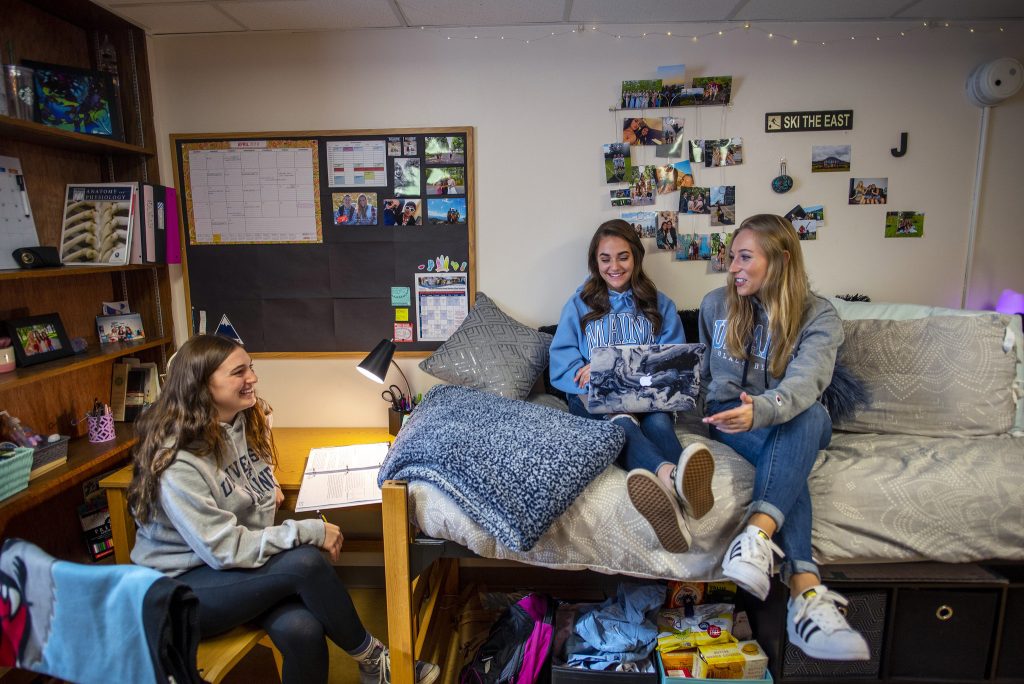 two female roomates living in the umaine dorm