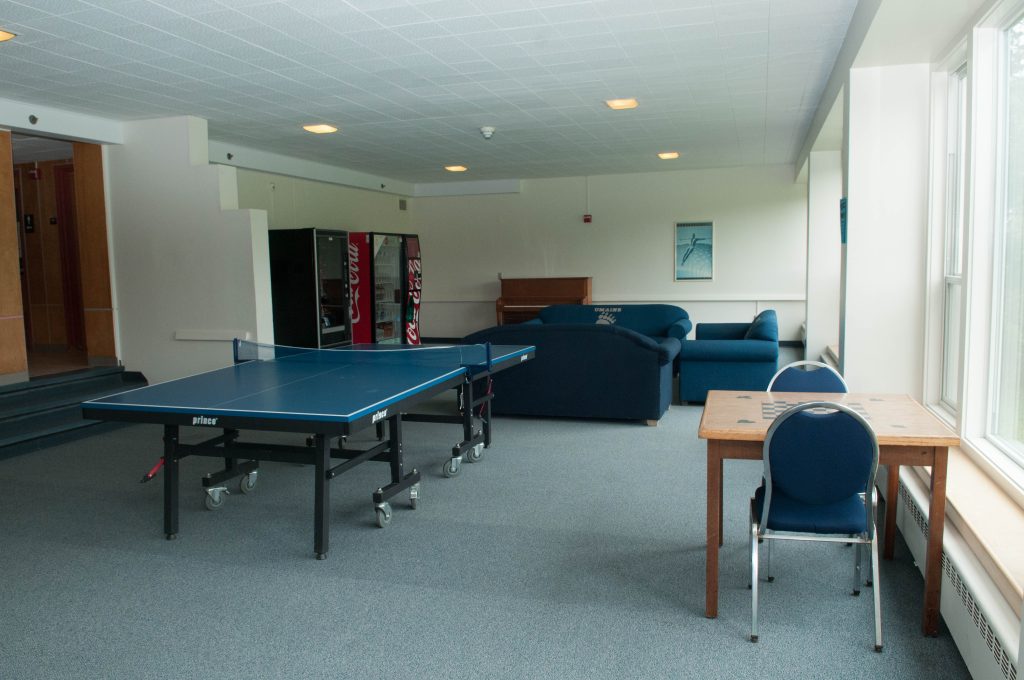 Penobscot Hall lounge with pingpong & vending