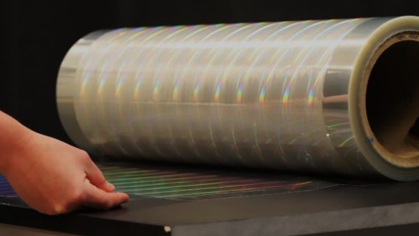 An image of a roll of rainbow film