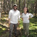 Two researchers in the Howland Forest