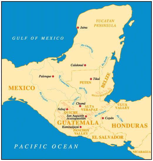 maya olmec map