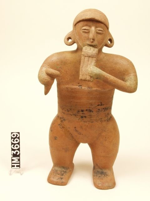 Image of ceramic figure with pan flute