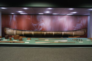 Image of birchbark canoe in Hudson Museum