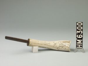 Crooked knife with antler handle.