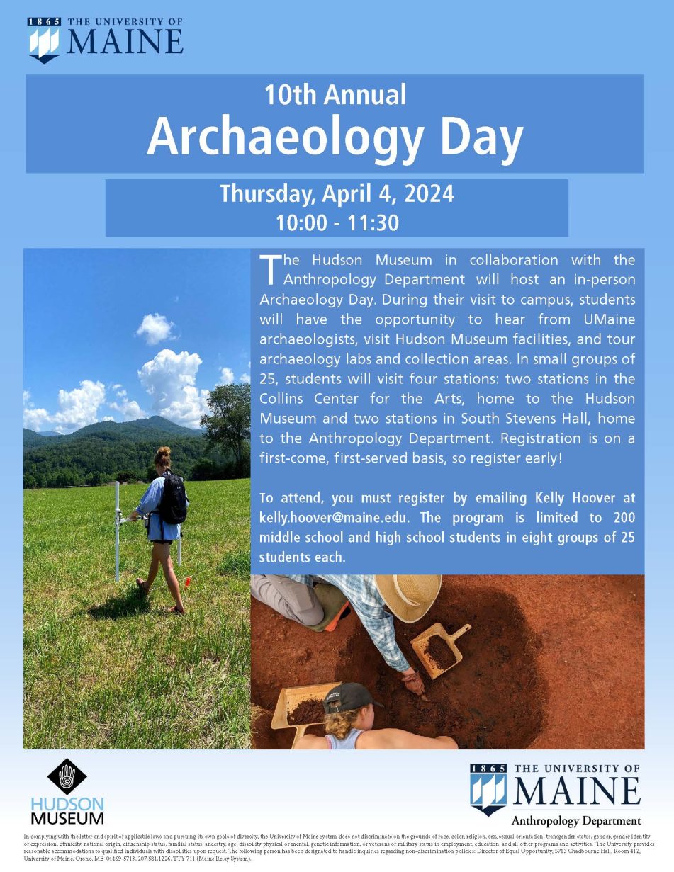 Archaeology Day 2024 Hudson Museum University of Maine