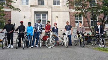 IEI students together with bikes