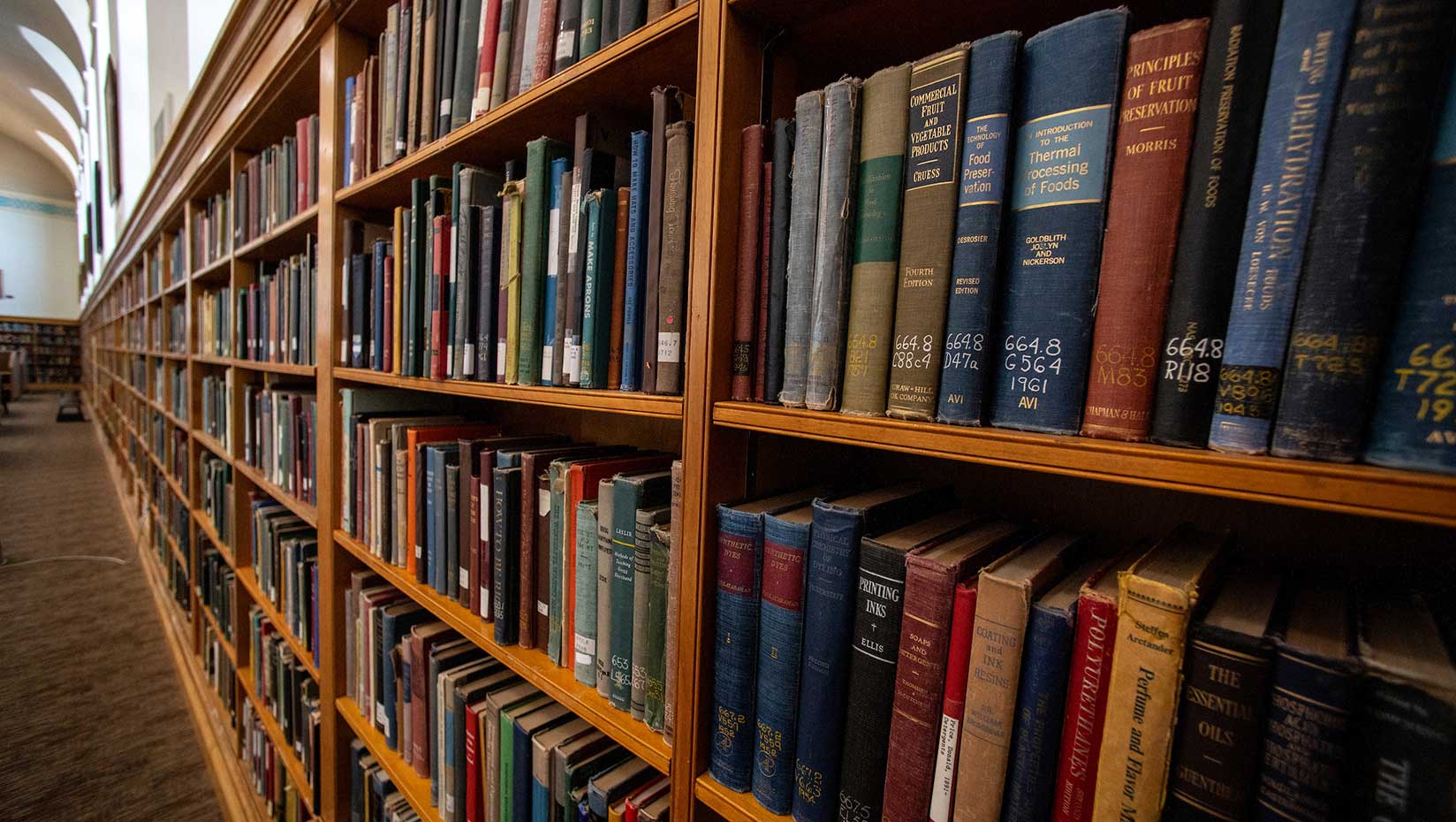 Image of bookshelf in library