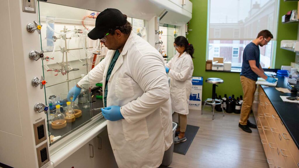 Students working in lab