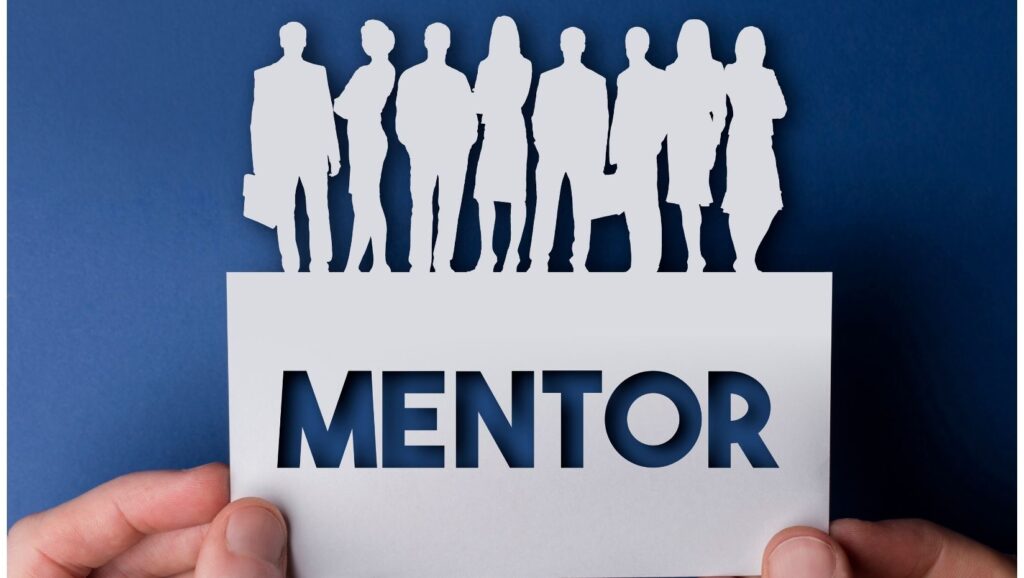 Mentor graphic with people cutout