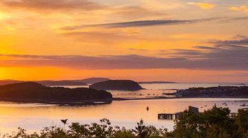 Scenic photo of rural Maine sunset.