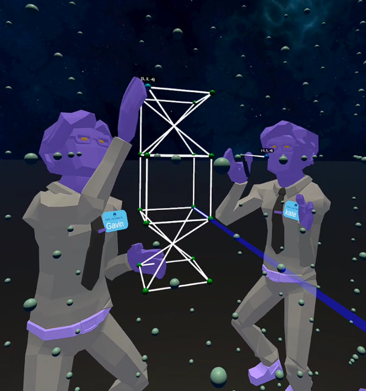 Students using VR in "Lattice Land"