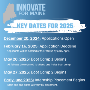 Key Dates for Innovate for Maine in 2025