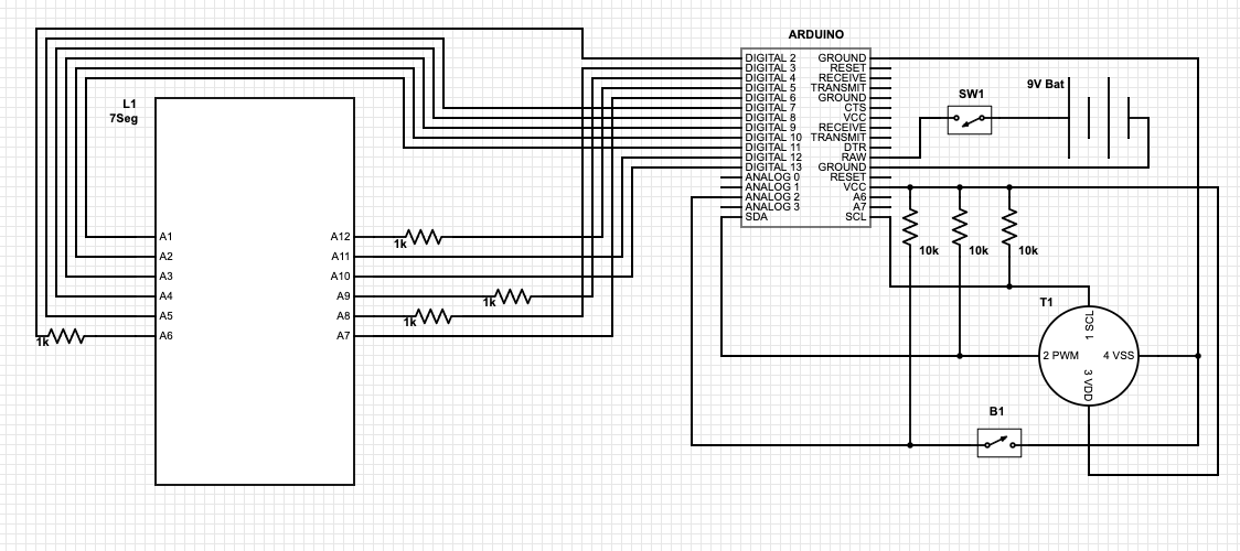 Arduino schematic for infrared thermometer