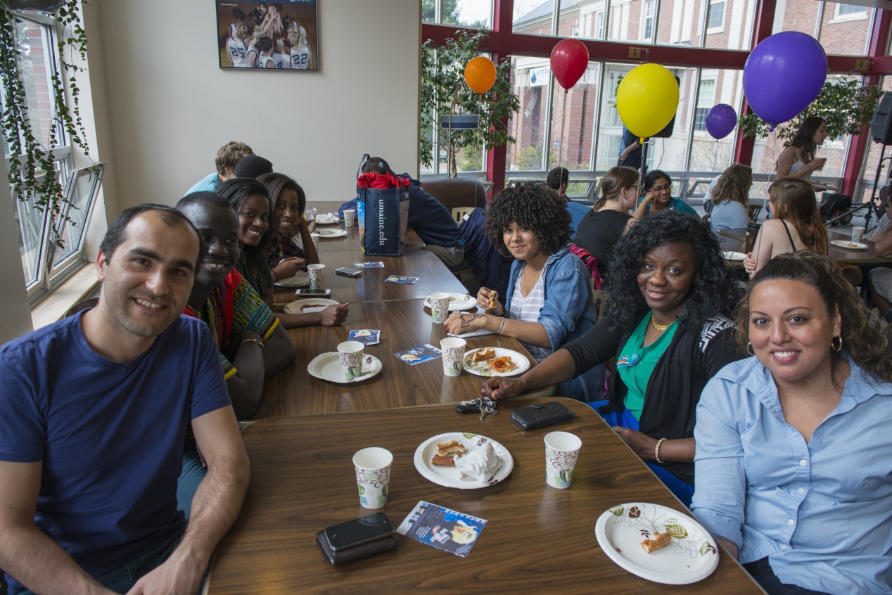 students enjoying International Coffee Hour