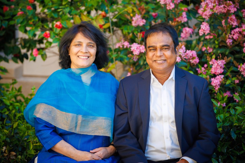 Poonam and Subrata Ghosh posing for photo